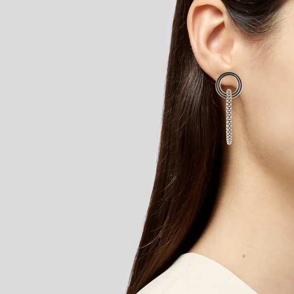 LAGOS Caviar Double Circle Sterling Silver Earrings
